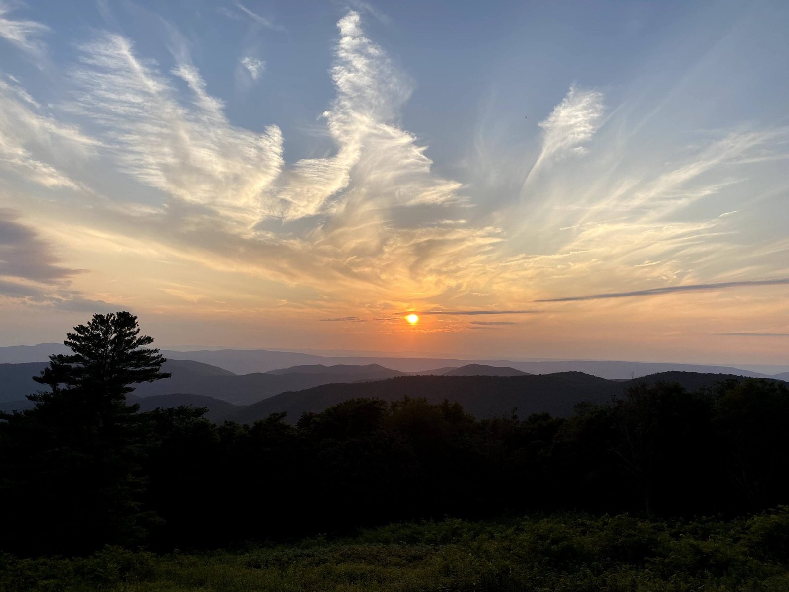 Sunset over the Blue Ridge Mountains